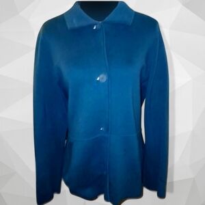 TALBOTS Women's  Cotton Knit Button Front Jacket